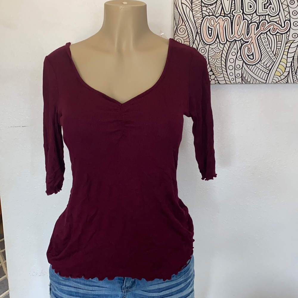 Burgundy blouse